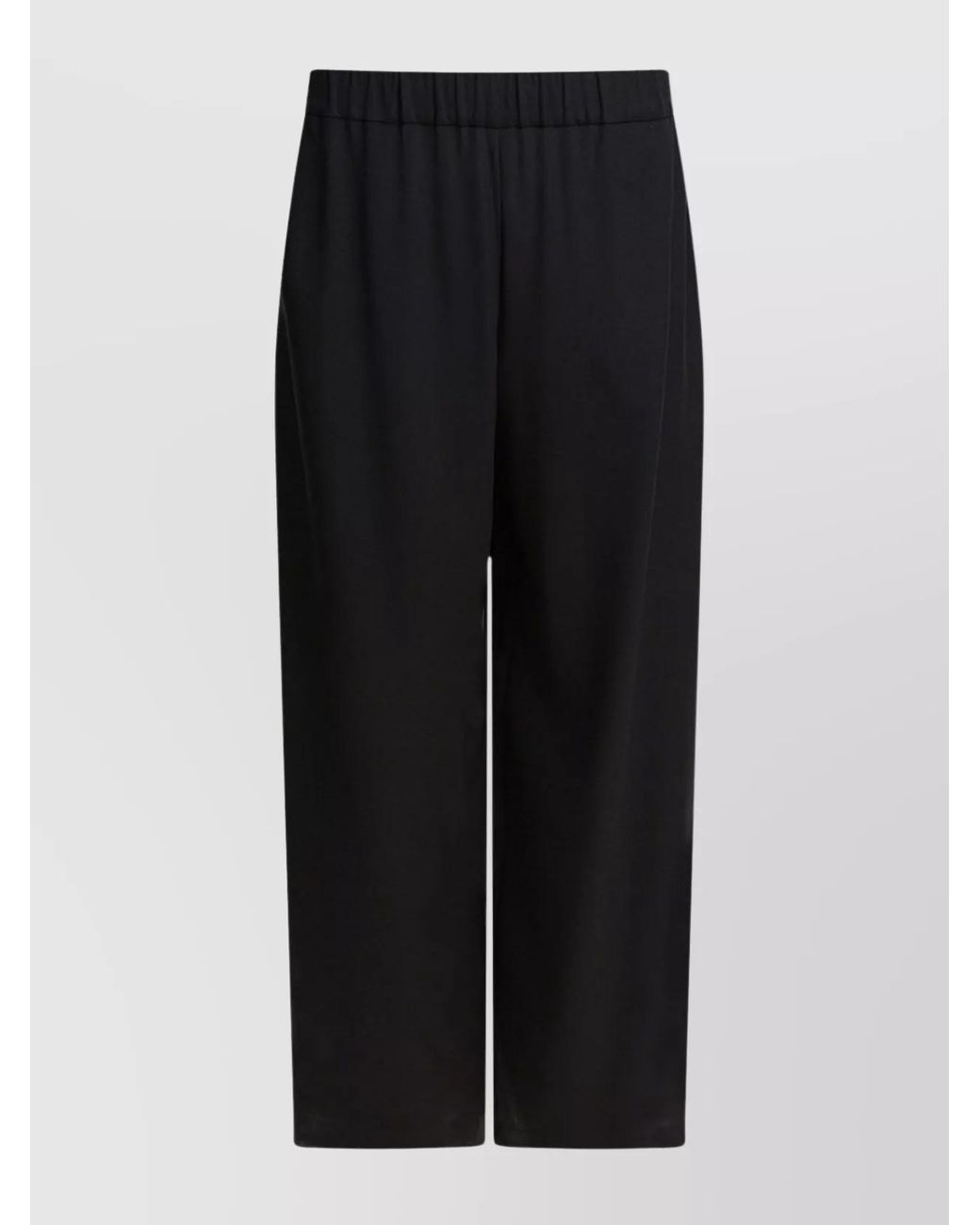 Max Mara Black Silk Wide-Leg Trousers