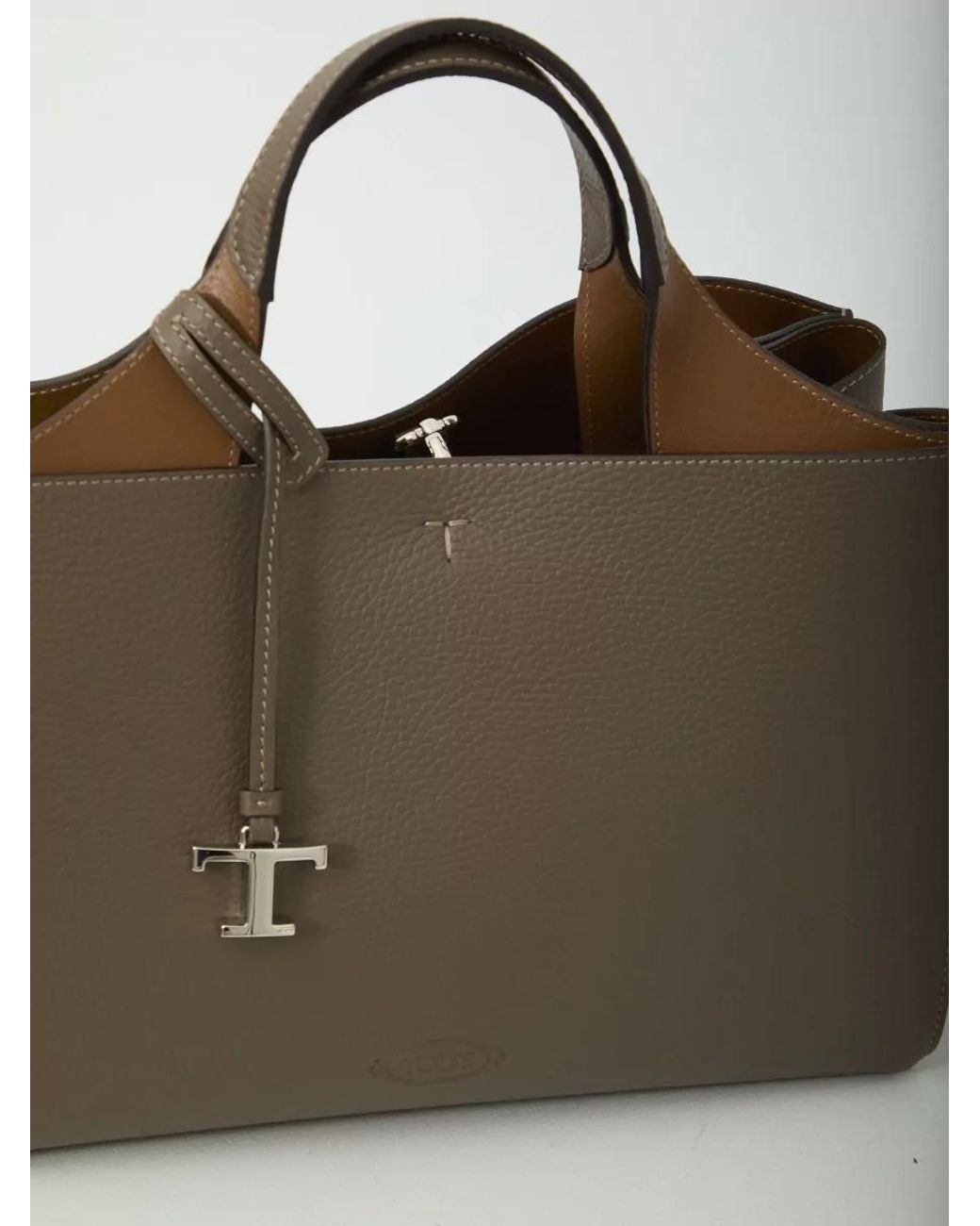 Tod's Brown T Timeless Small Leather Shoulder Bag
