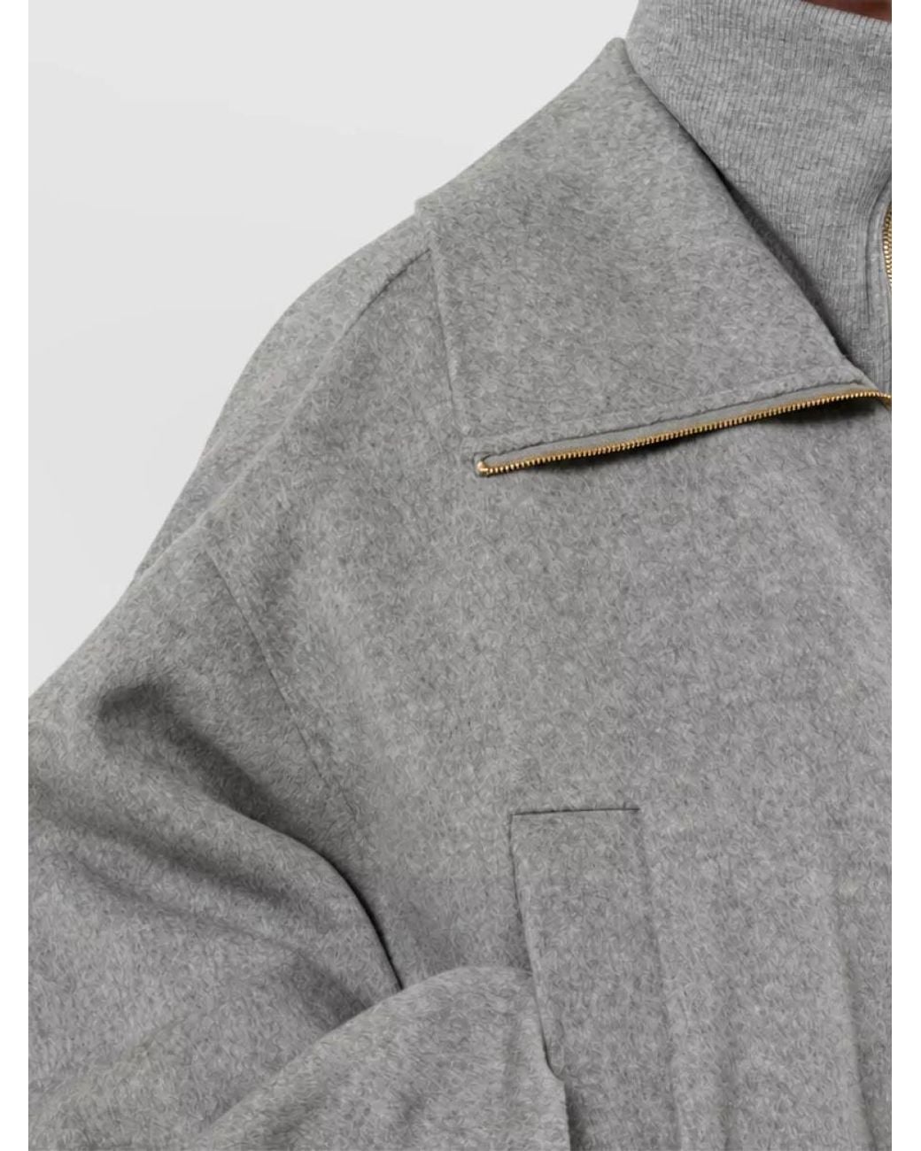 Sportmax Gray Virgin Wool Oversized Bomber Jacket