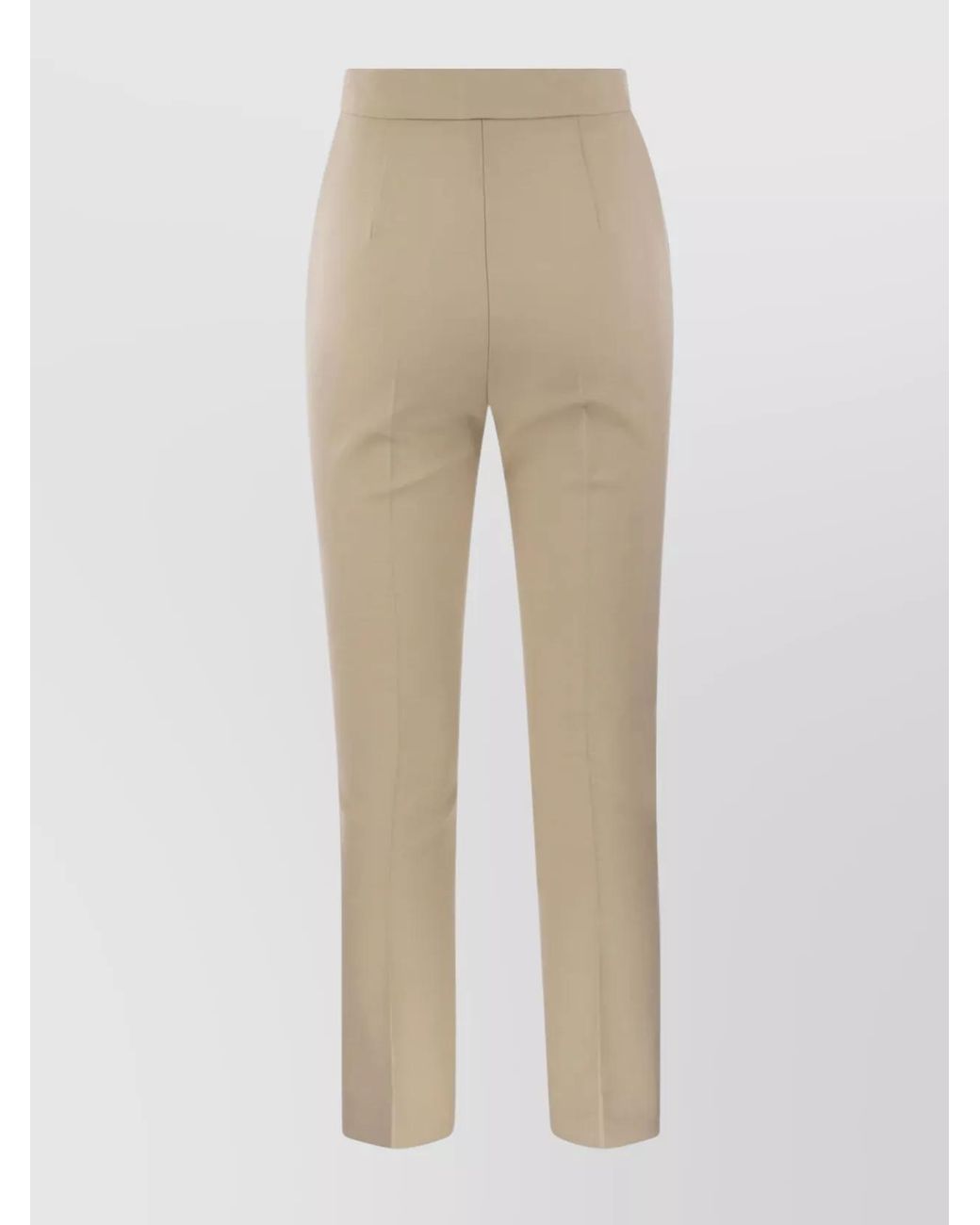 Max Mara Natural Virgin Wool Slim-Fit Cropped Tailored Trousers