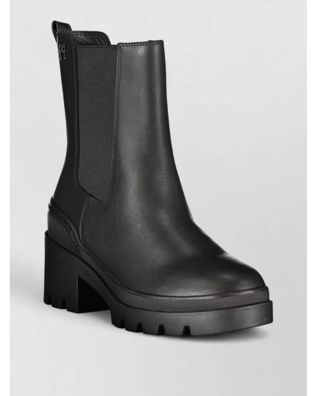 Tommy Hilfiger Black Leather Chelsea Ankle Boots