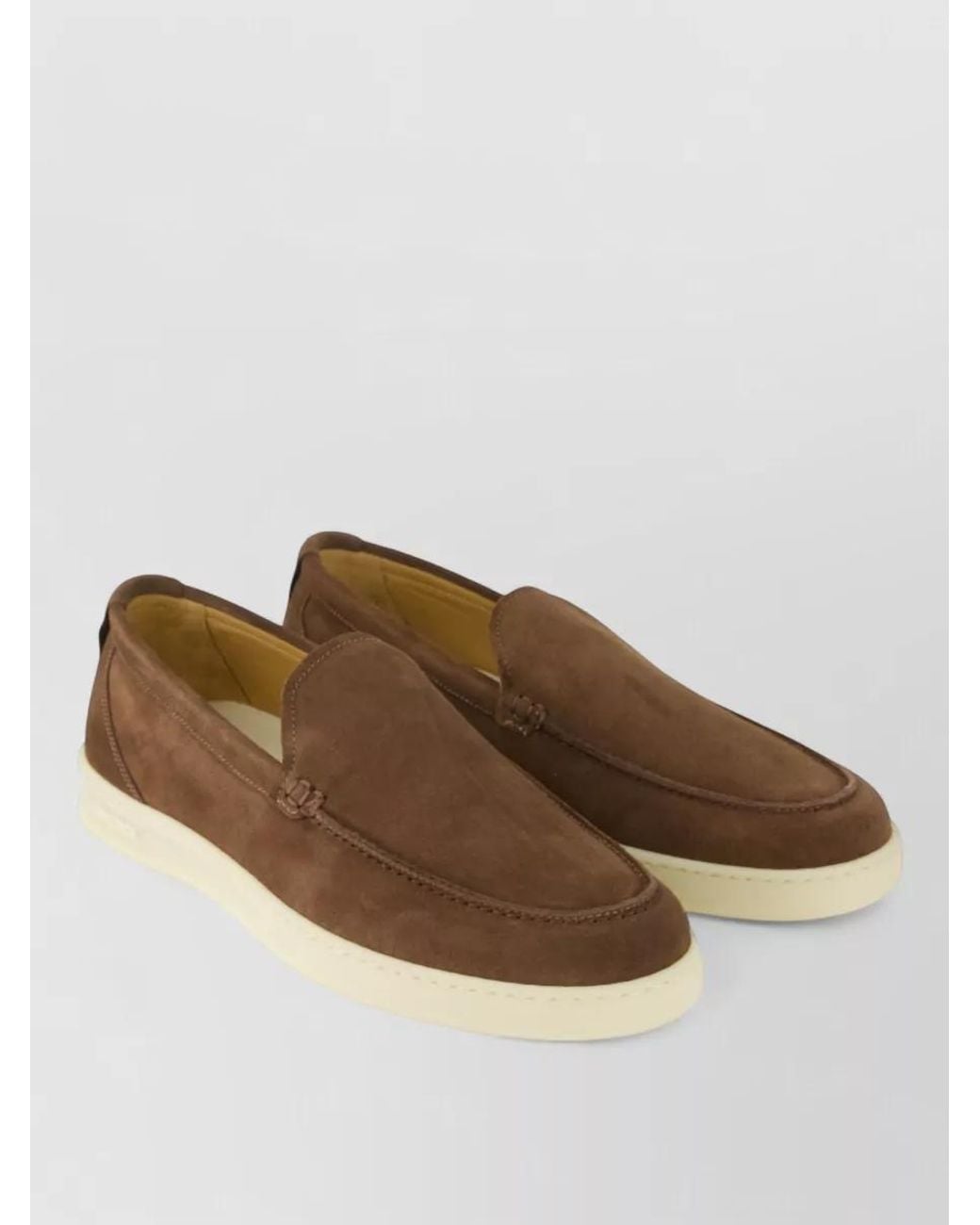 Woolrich Brown Leather Slip-On Sneakers for men