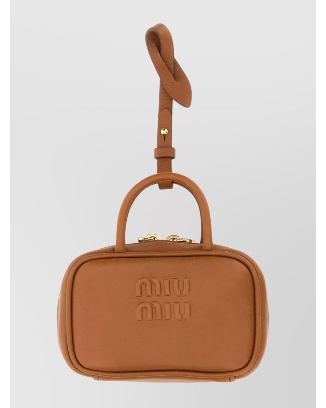 Miu Miu Brown Leather Beau Keyring