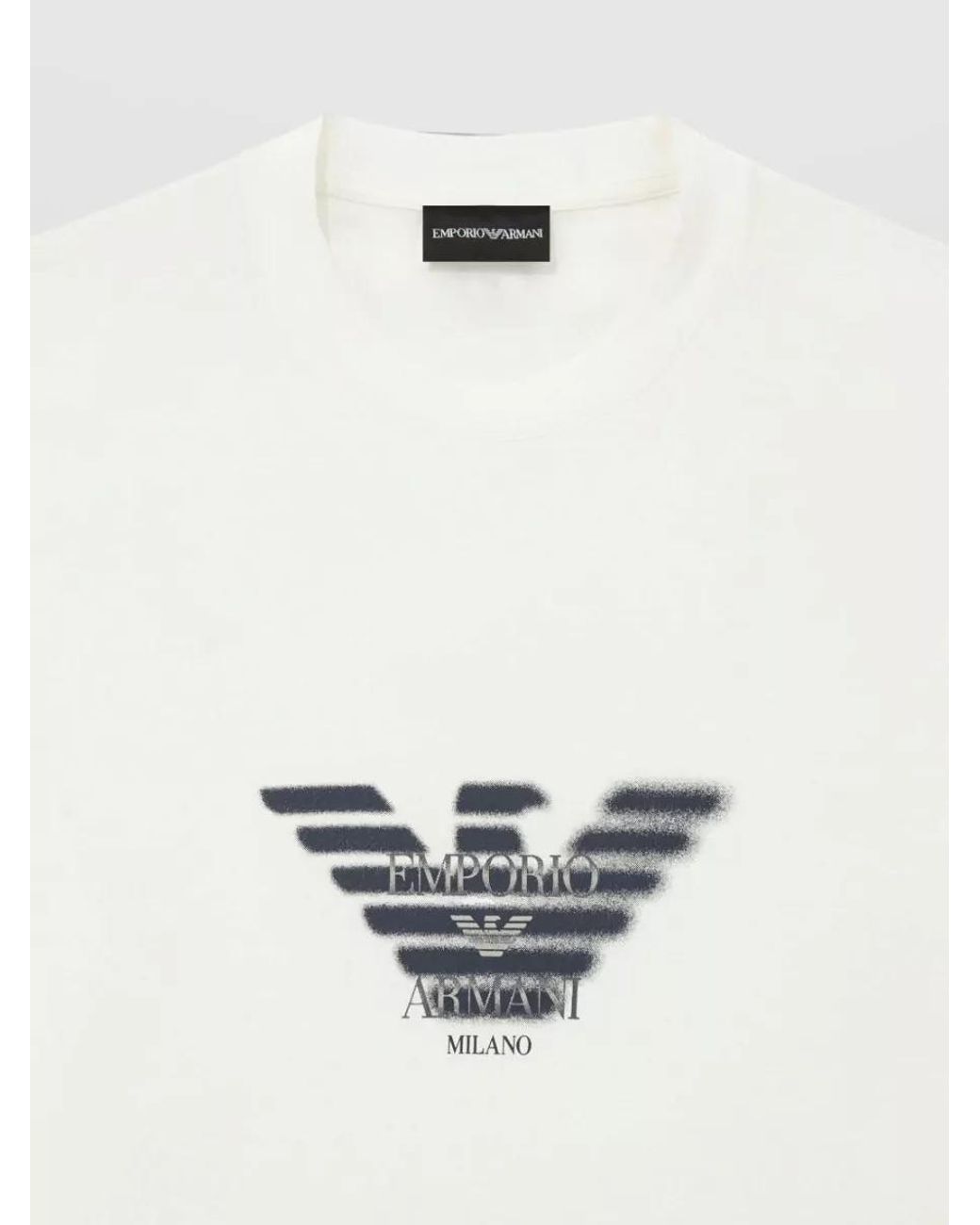 Emporio Armani White Jersey Logo-Print Short-Sleeve T-Shirt for men