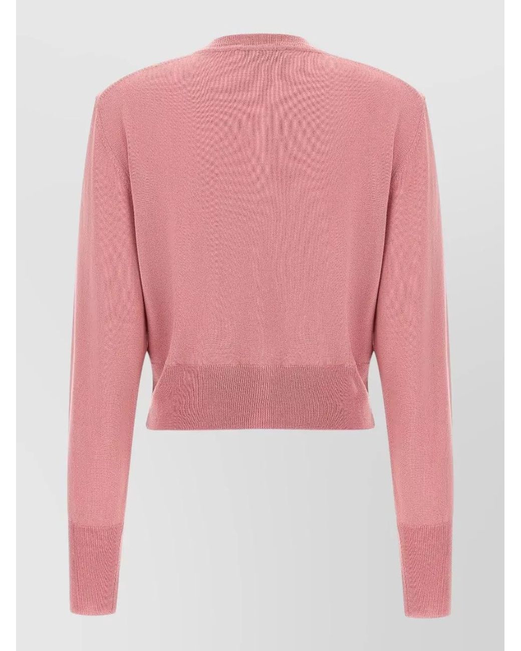 Vivienne Westwood Pink Wool Cropped Ribbed Cardigan
