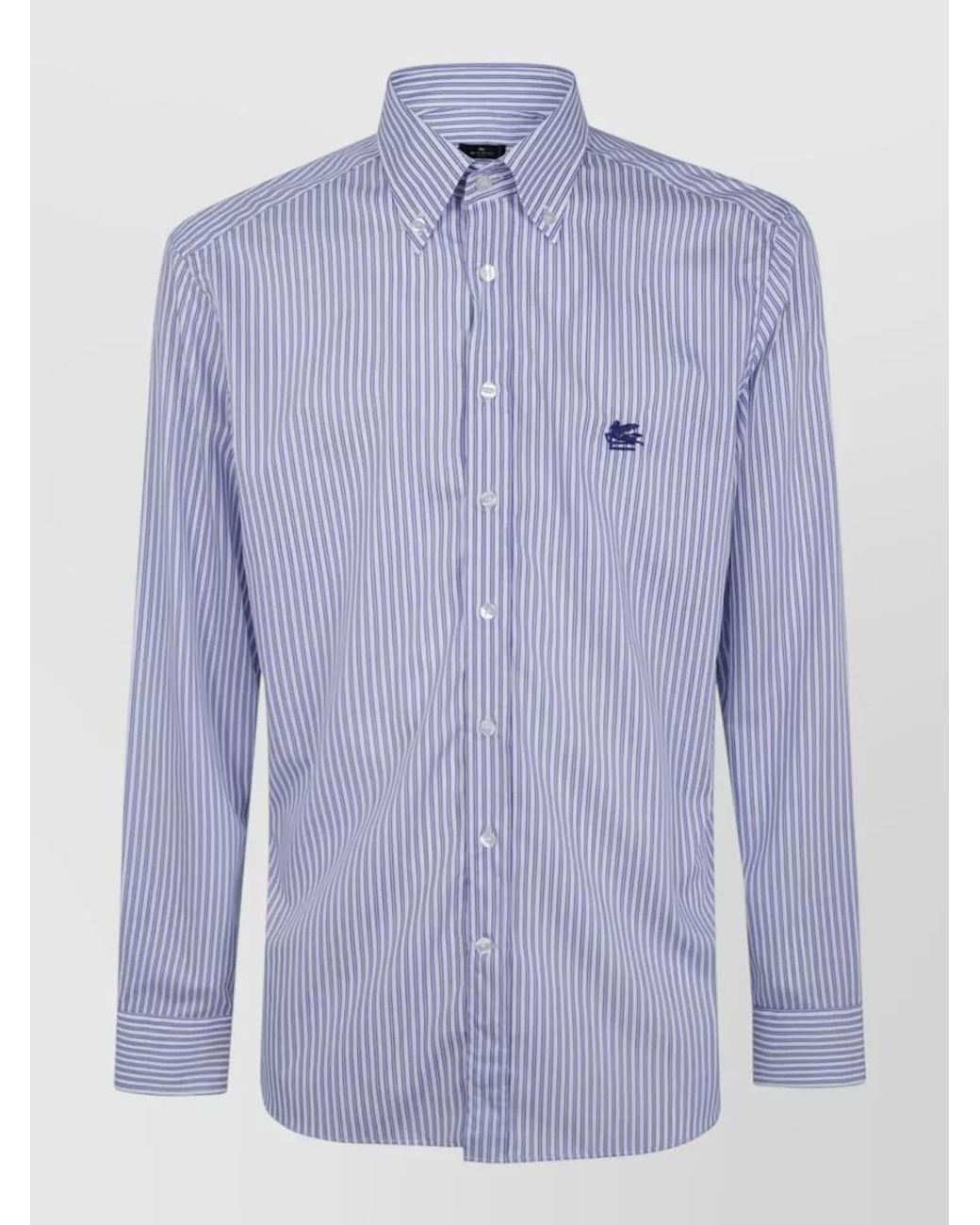 Etro Blue Cotton Classic Shirt for men