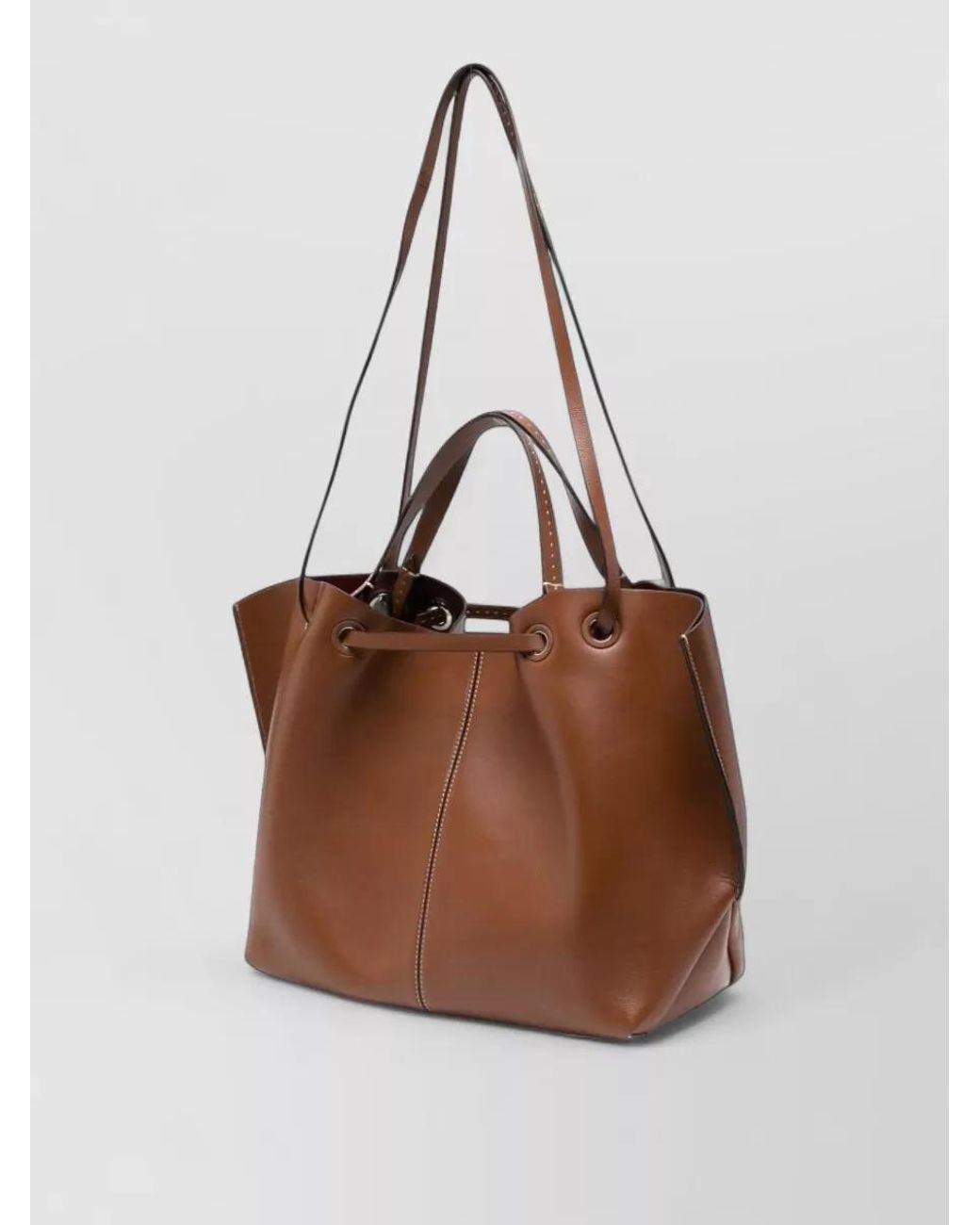 Max Mara Brown Leather Bucket Bag