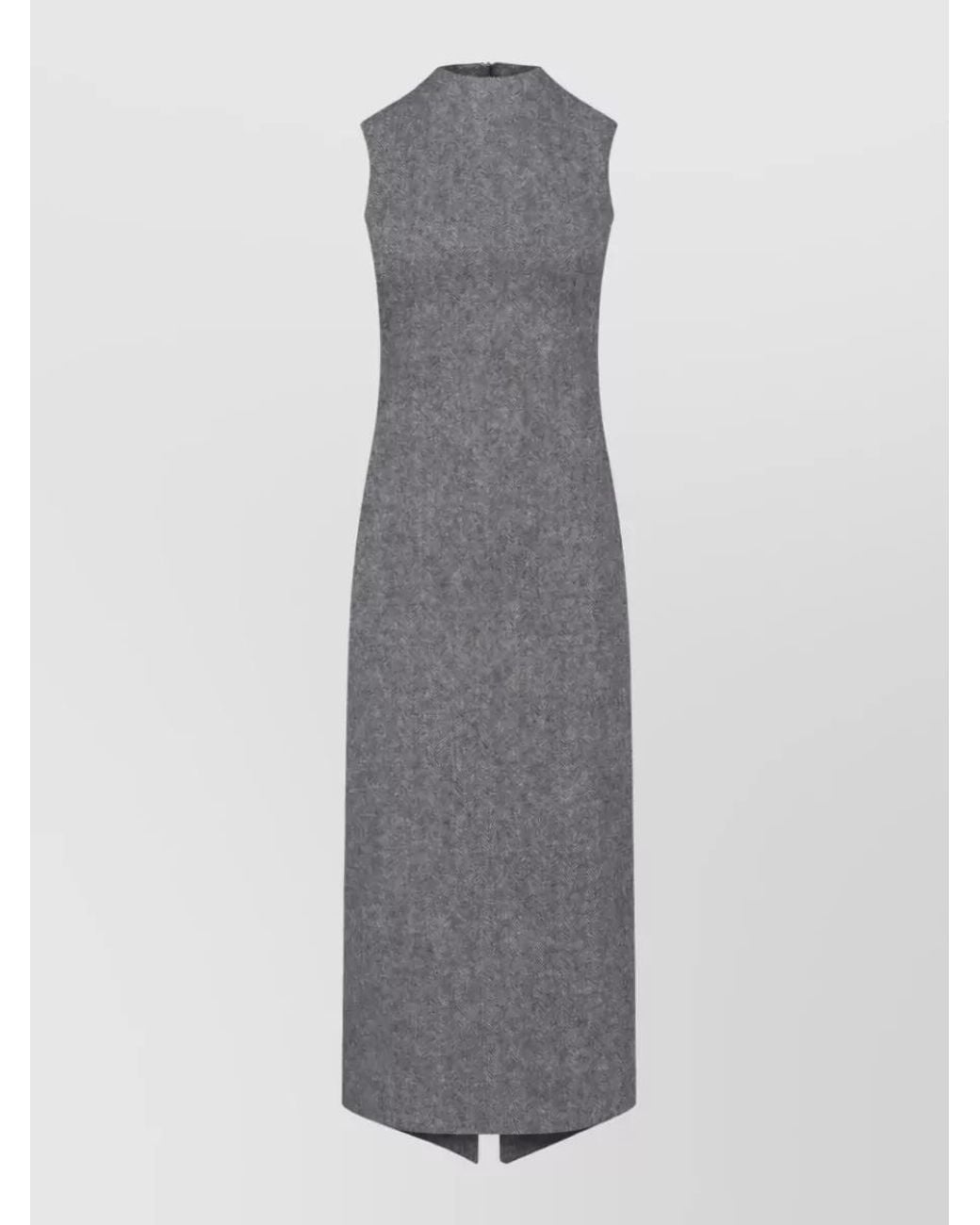 Maison Margiela Gray Wool Knee-Length Midi Dress