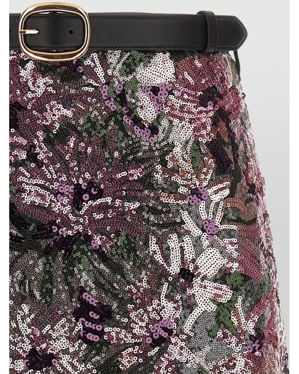 Self-Portrait Multicolor Floral Sequin Mini Skirt