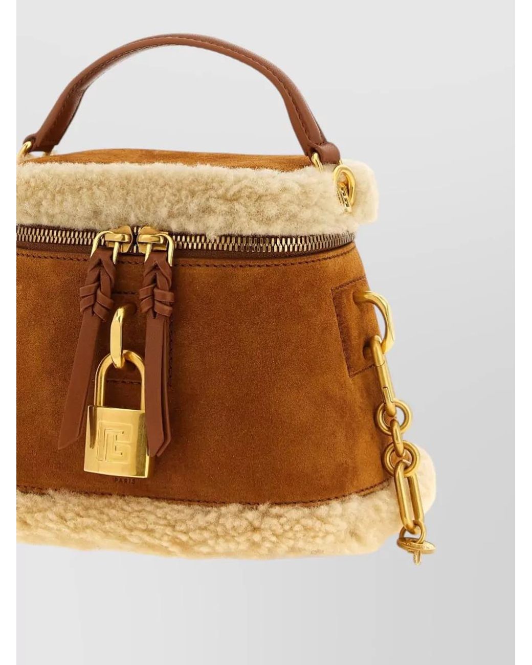 Balmain Brown Pulse Vanity Leather Shoulder Bag