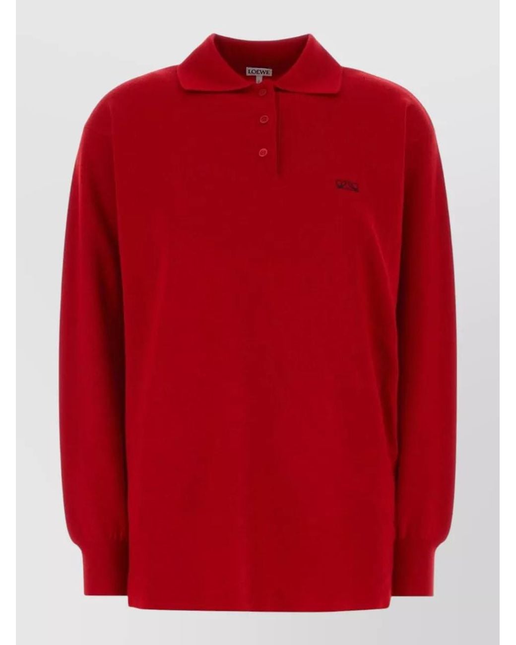 Loewe Red Cashmere Silk Polo Top