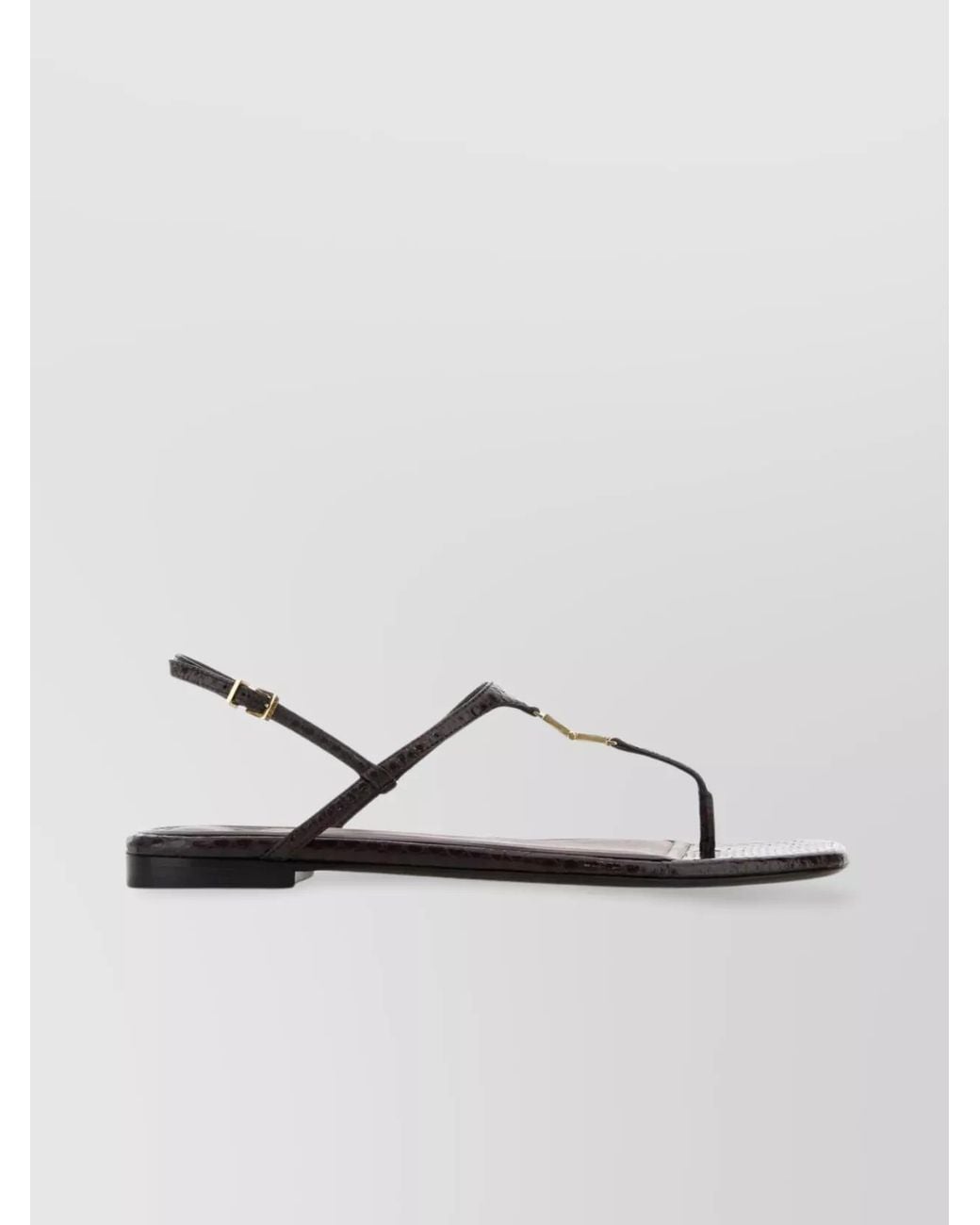 Fendi Metallic Ayers Leather Thong Sandals
