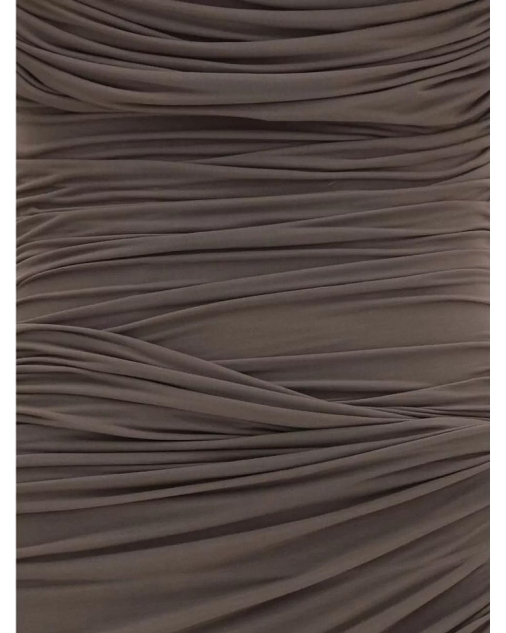 Magda Butrym Brown Draped High-Neck Mini Dress