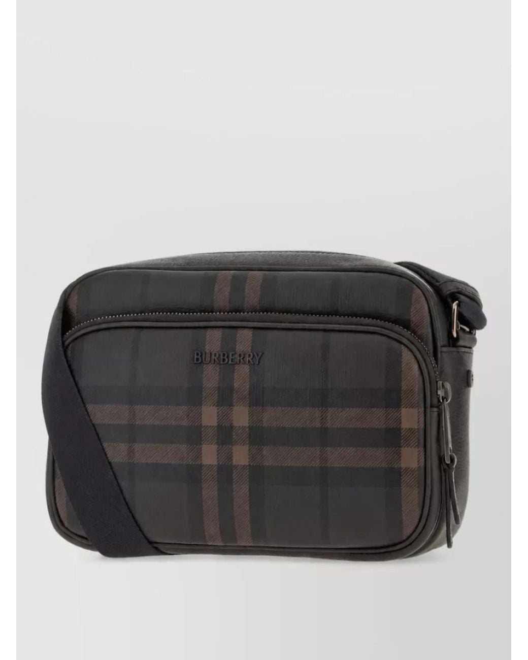 Burberry Black Printed Canvas Crossbody Bag for men