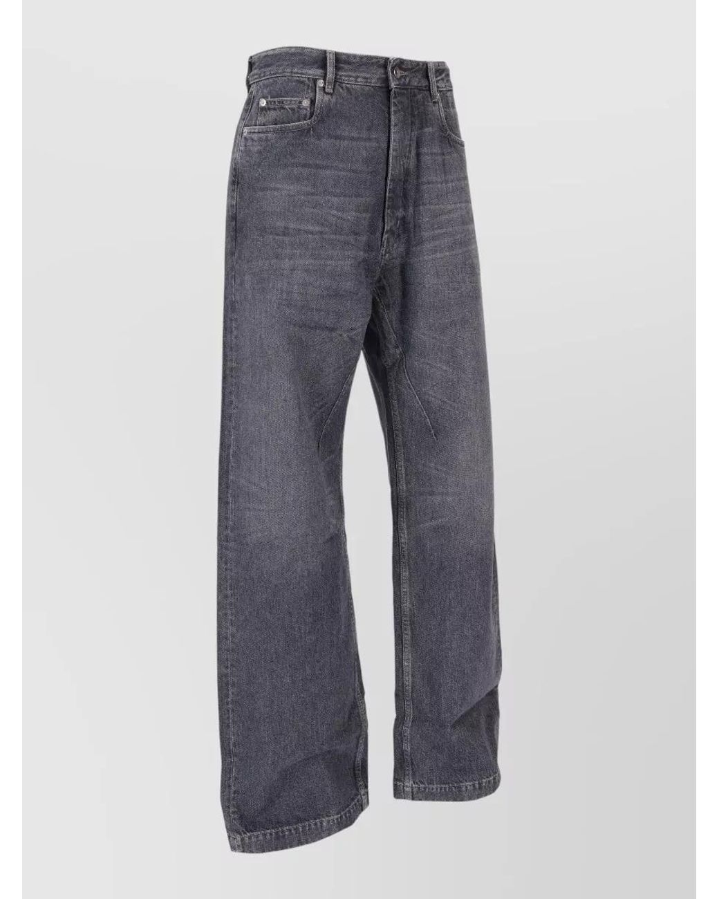 Rick Owens Blue Cotton Wide-Leg Jeans for men