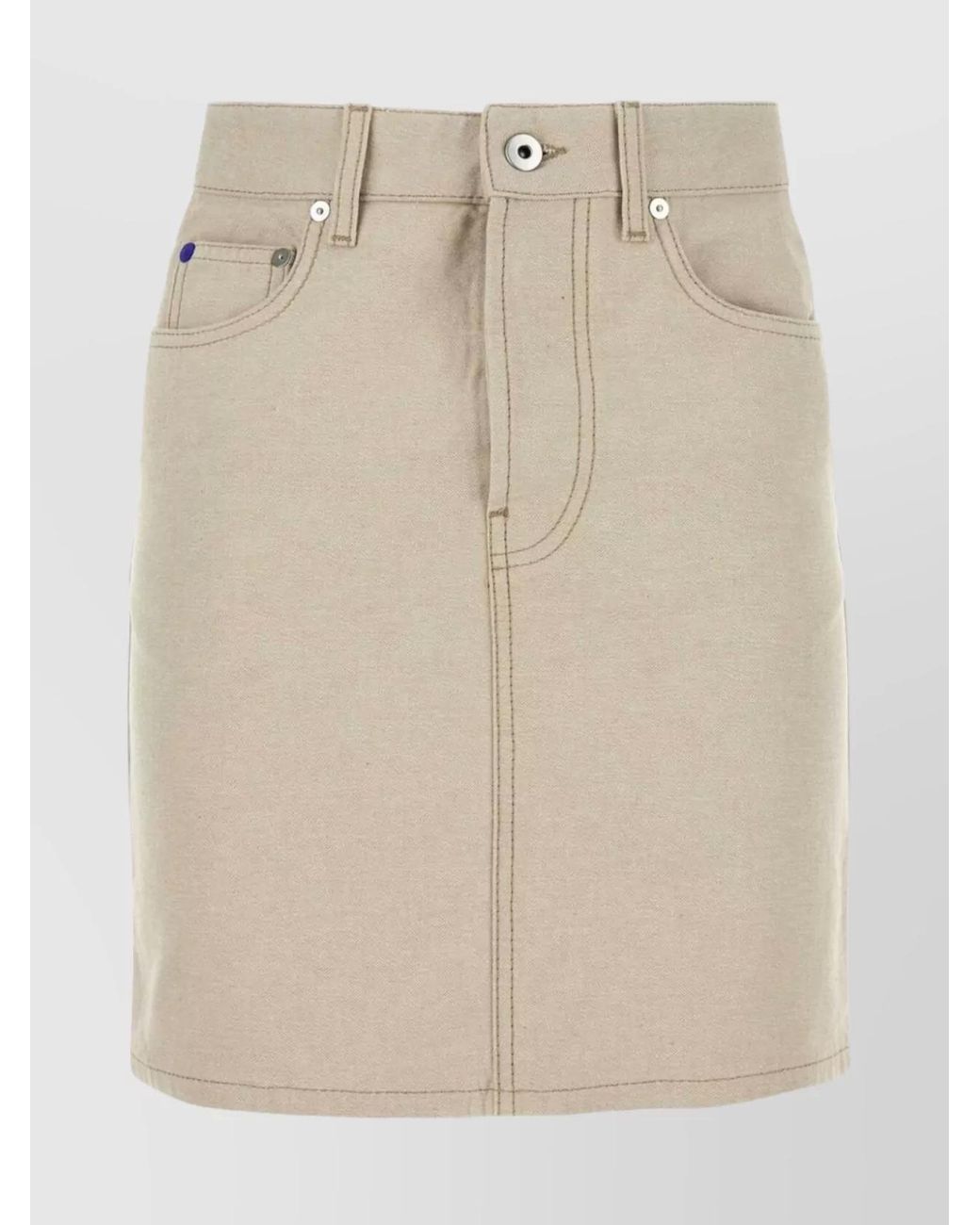 Burberry Natural Denim Mini Straight Skirt