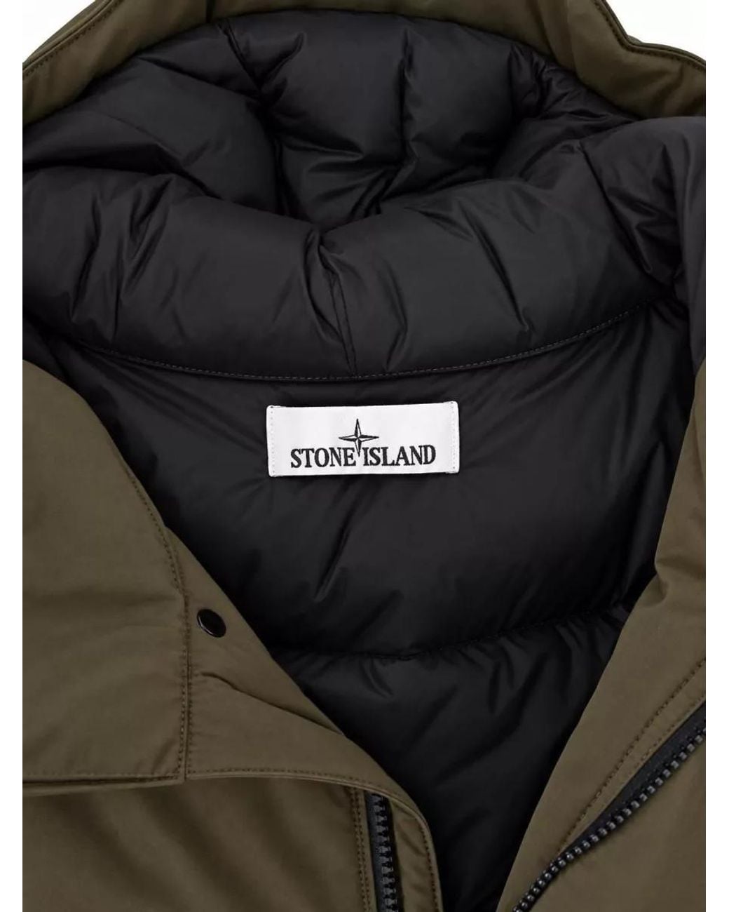 Stone Island Green Puffer Coat for men
