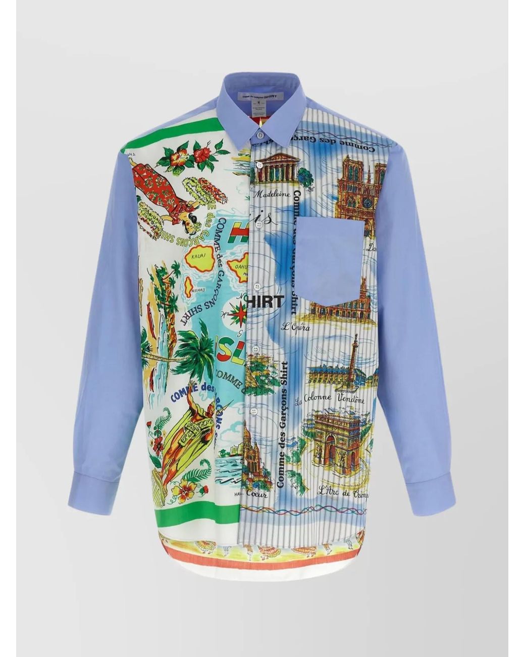 Comme des Garçons Blue Printed Shirt for men