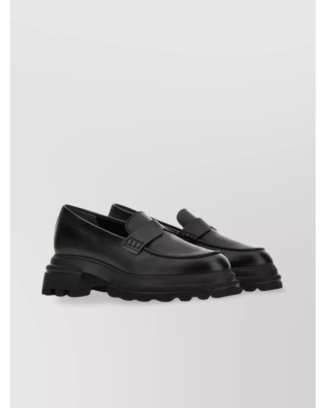 Hogan Black Leather Loafers