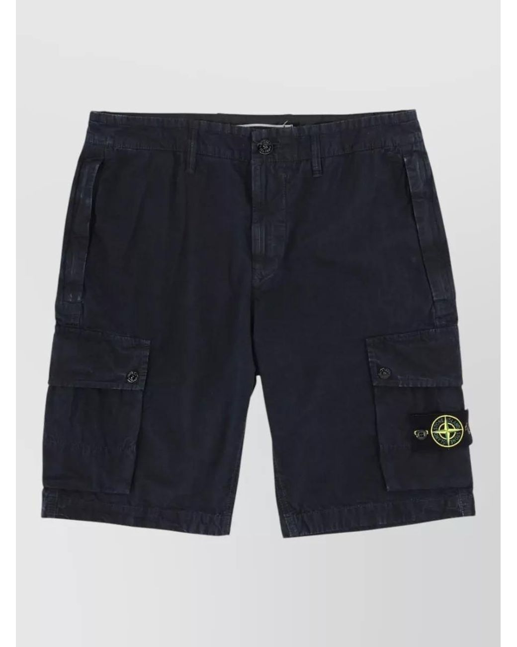 Stone Island Blue Cotton Cargo Shorts for men