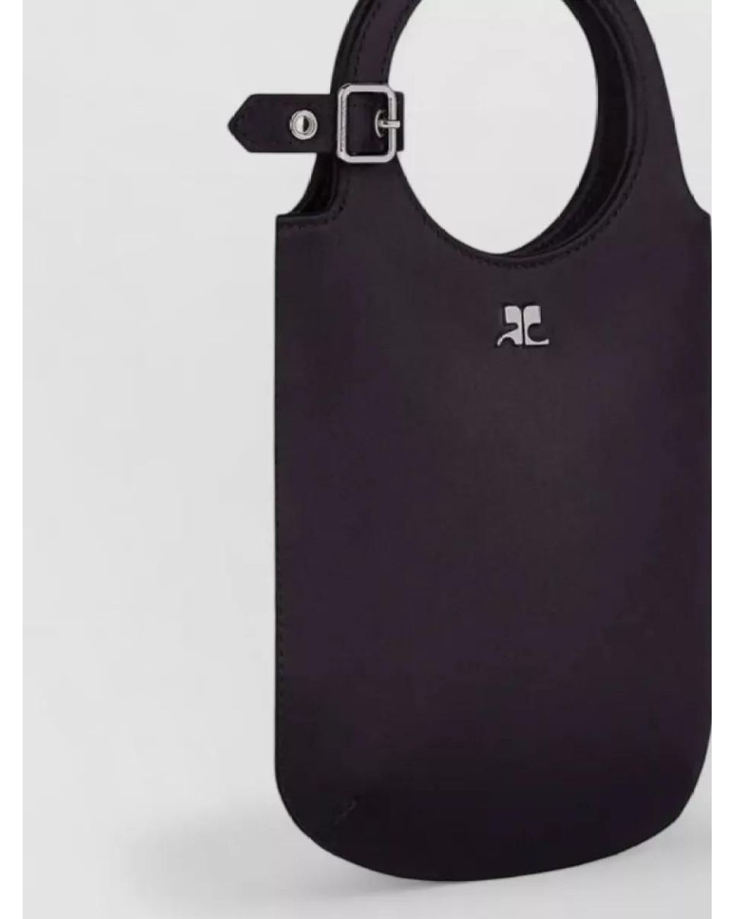 Courreges Blue Slim Satin Bucket Bag