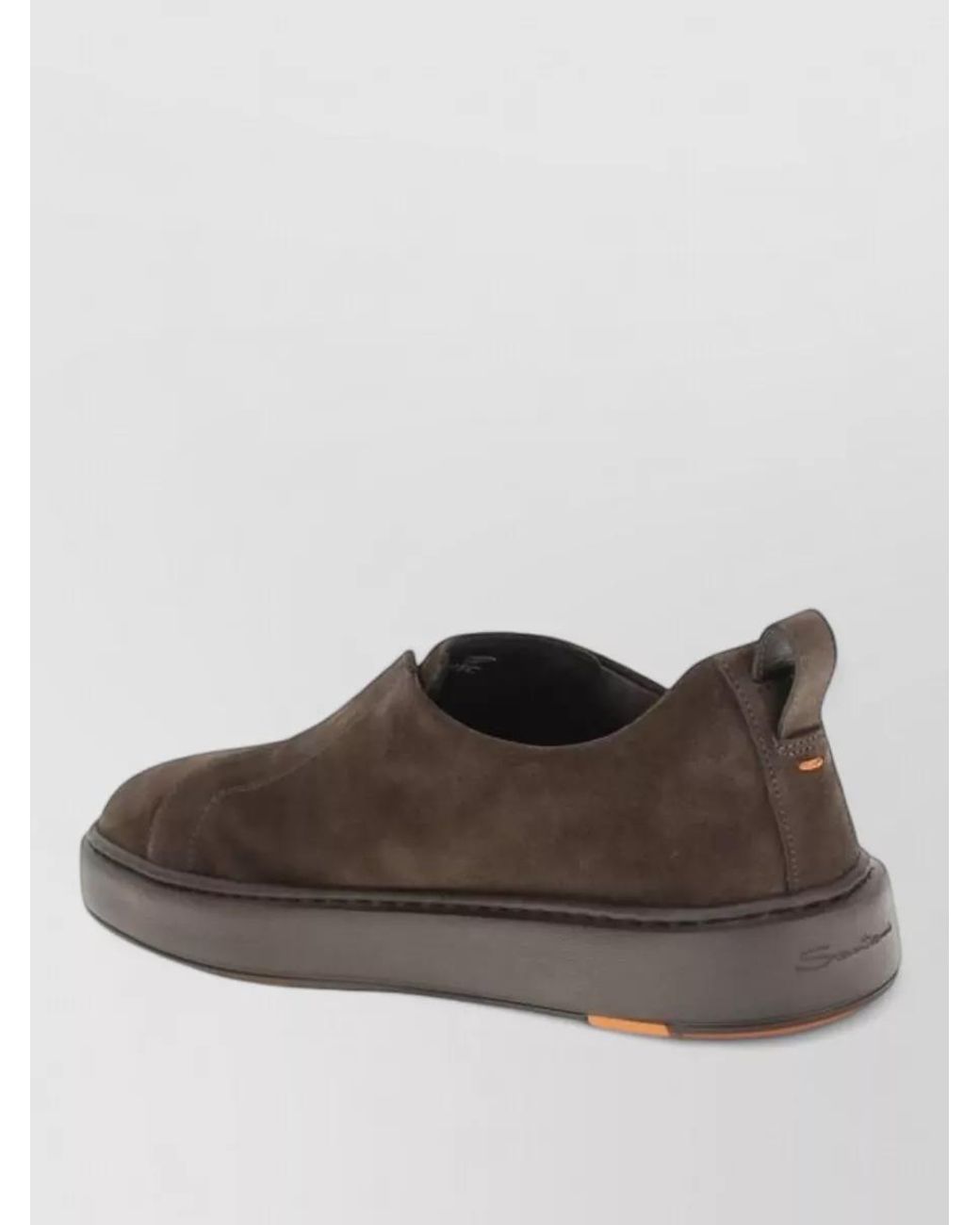 Santoni Brown Leather Low-Top Slip-On Sneakers for men