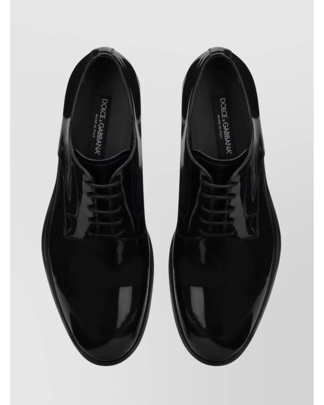 Dolce & Gabbana Black Patent Leather Derby Shoes for men