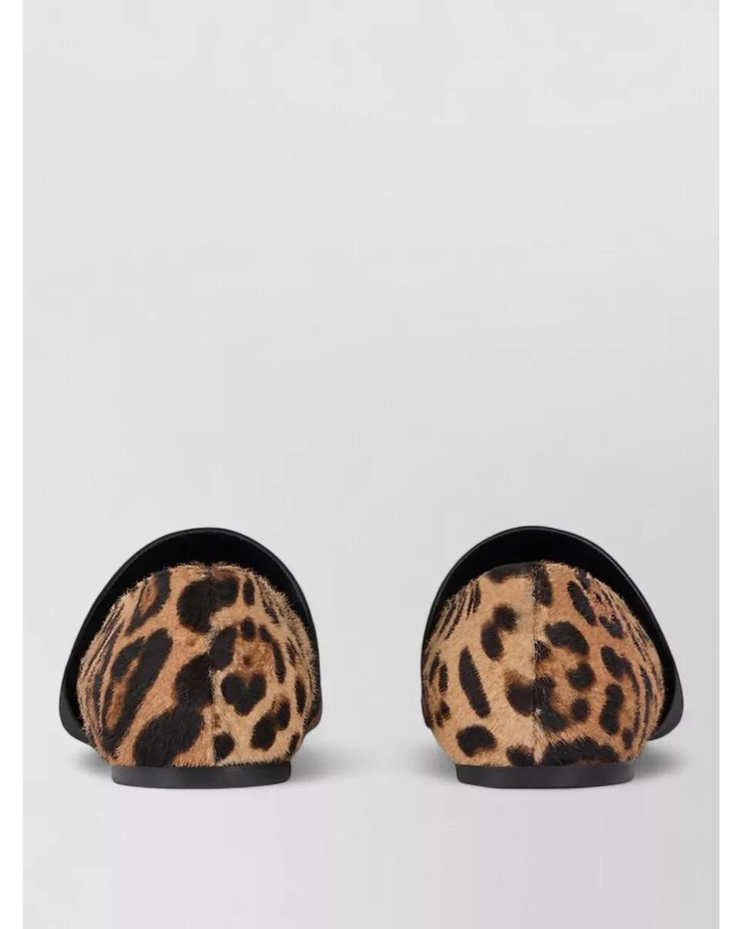 Givenchy White Leather Leopard-Print Square-Toe Ballerinas