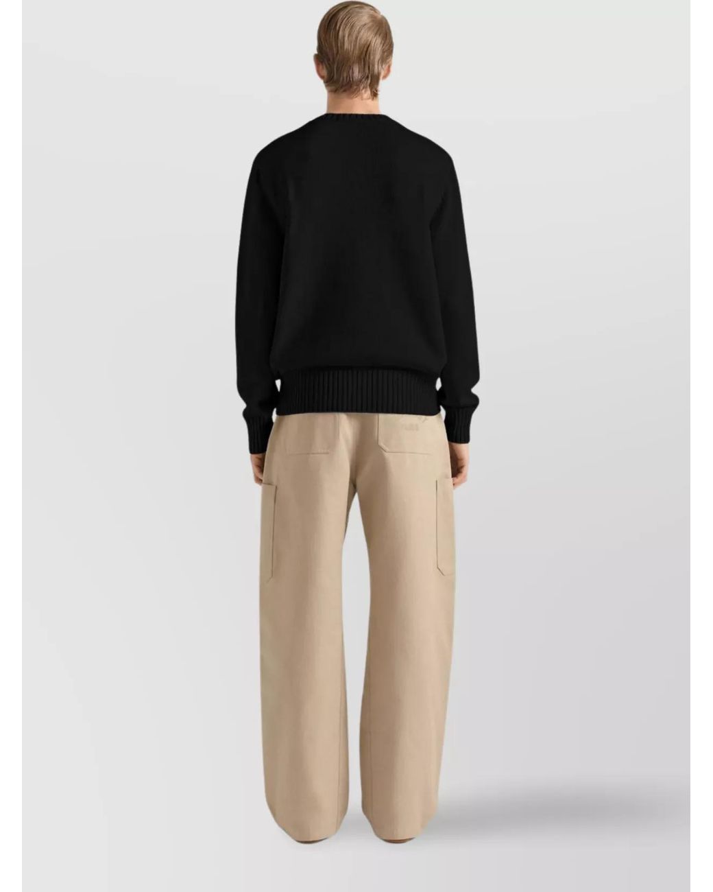 Givenchy Black Cotton Logo-Embroidered Crewneck Sweater for men