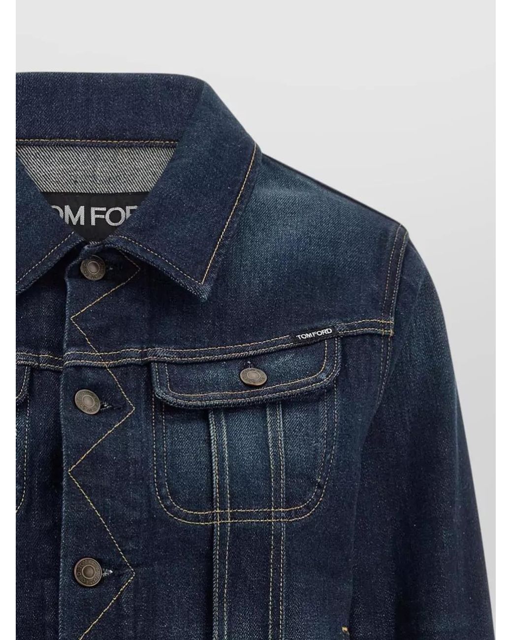 Tom Ford Blue Denim Cropped Jacket