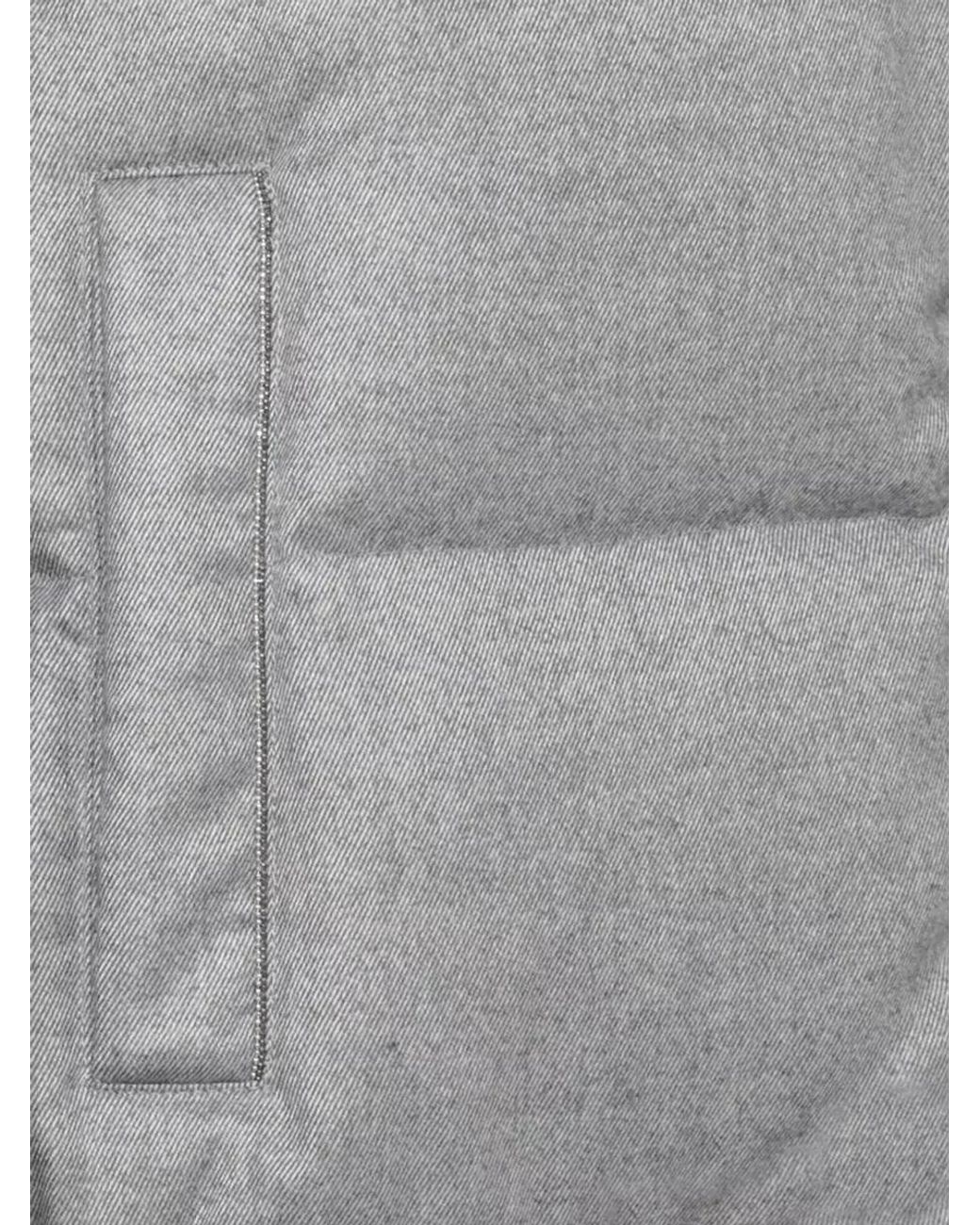 Peserico Gray Quilted Long Down Hooded Coat