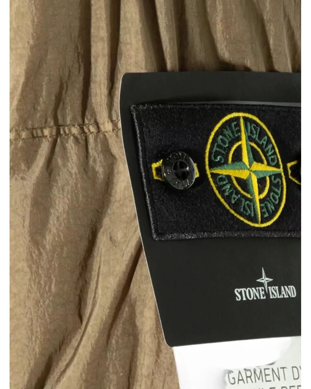Stone Island Green Padded Stand Collar Coat for men