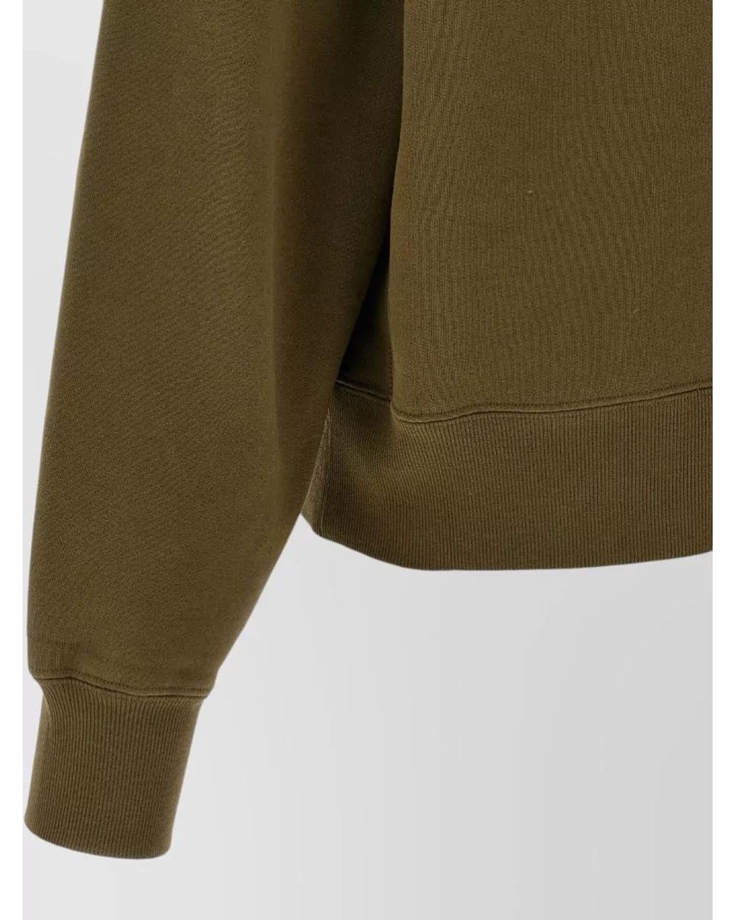 Saint Laurent Green Cotton Crew-Neck Long-Sleeve Cassandre Sweatshirt