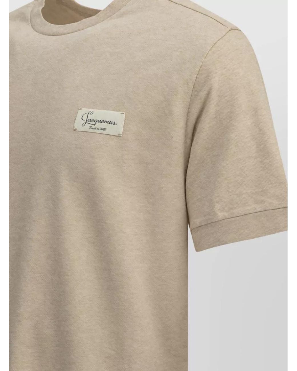 Jacquemus Natural Cotton Crew-Neck T-Shirt for men
