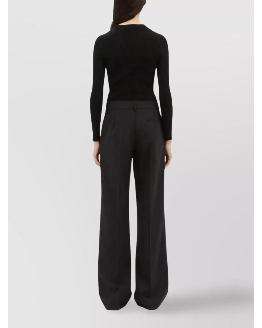 MSGM Blue Virgin Wool Wide-Leg Trousers