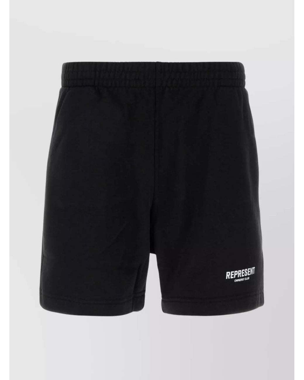 Represent Black Cotton Bermuda Shorts for men
