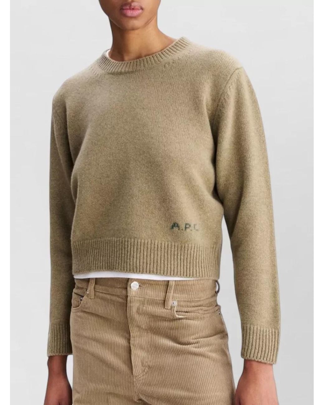 A.P.C. Natural Wool Boxy Crew Neck Sweater