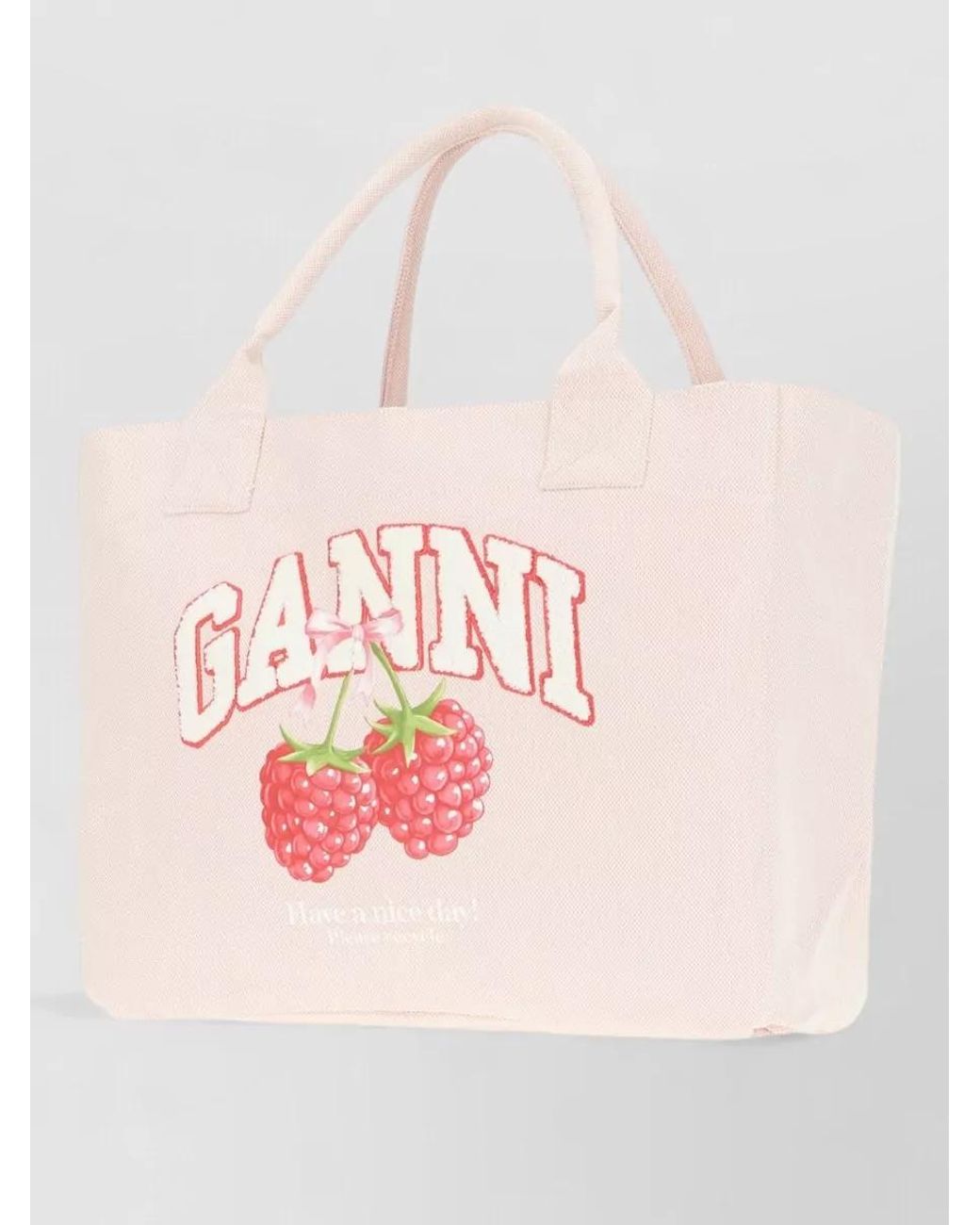 Ganni Pink Cabas Tote Bag