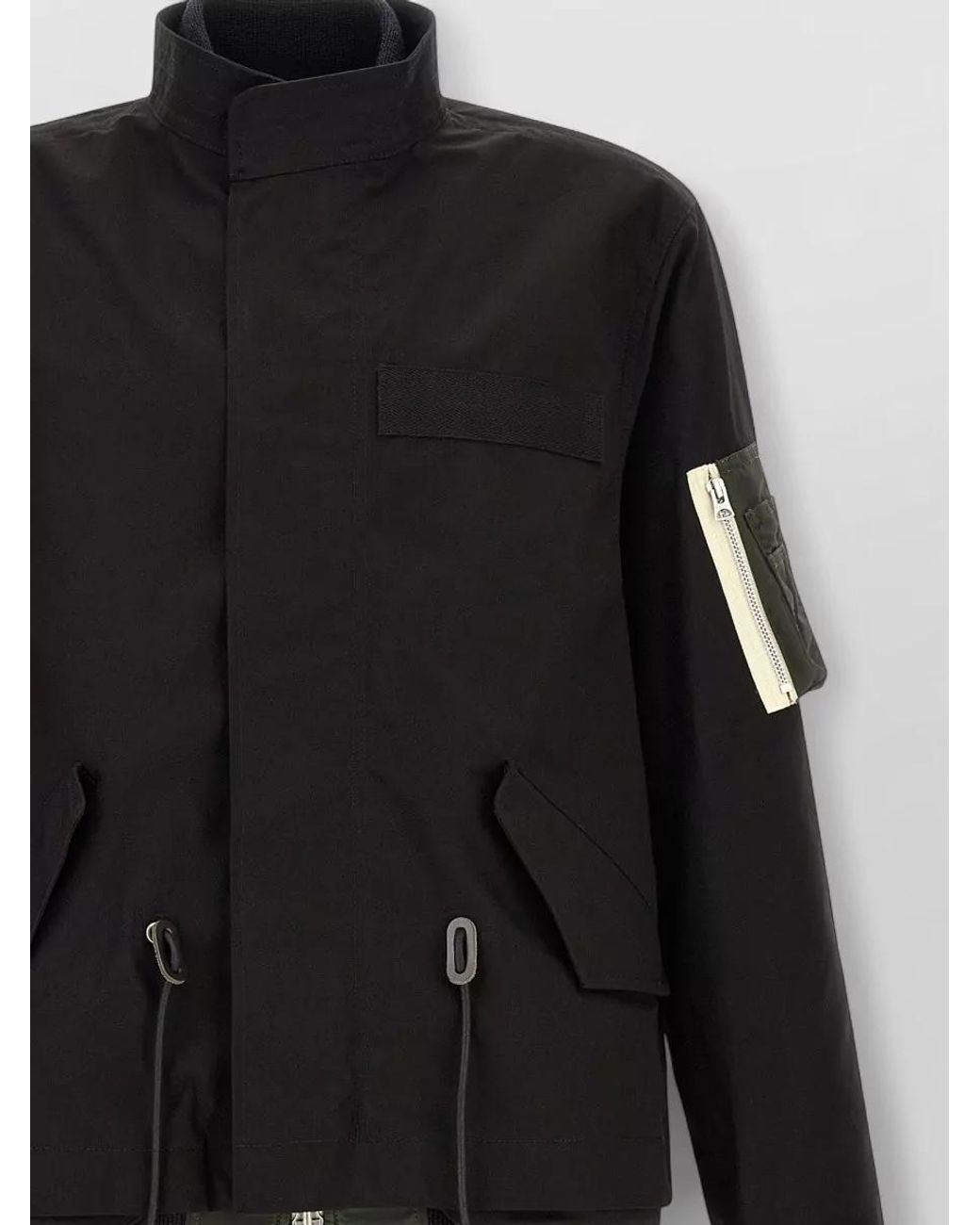 Sacai Black Nylon Bomber Jacket for men