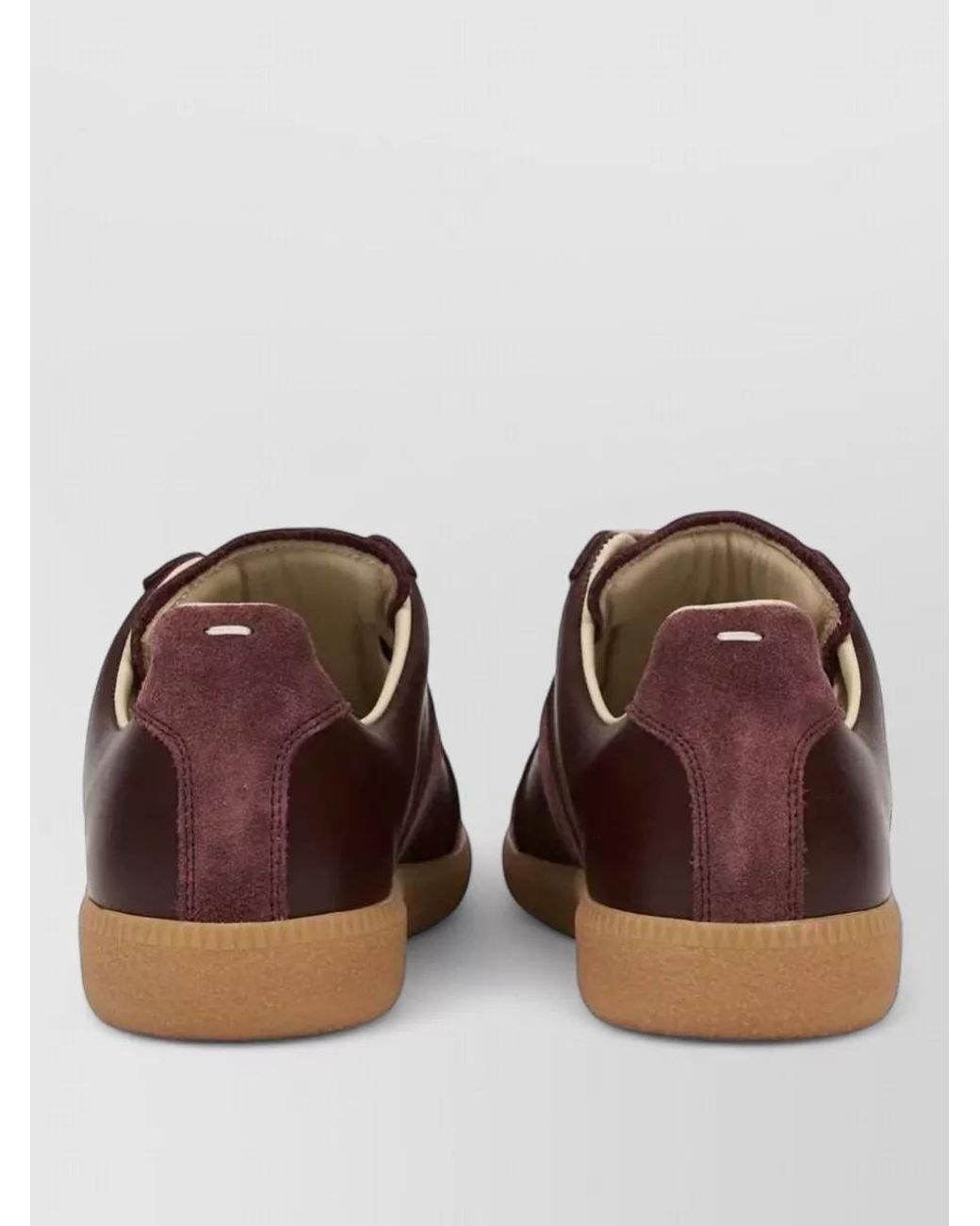 Maison Margiela Brown Leather Replica Lace-Up Sneakers
