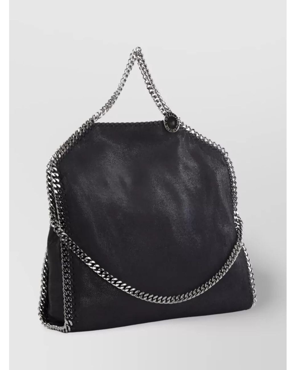 Stella McCartney Black Falabella Fold Over Tote Bag