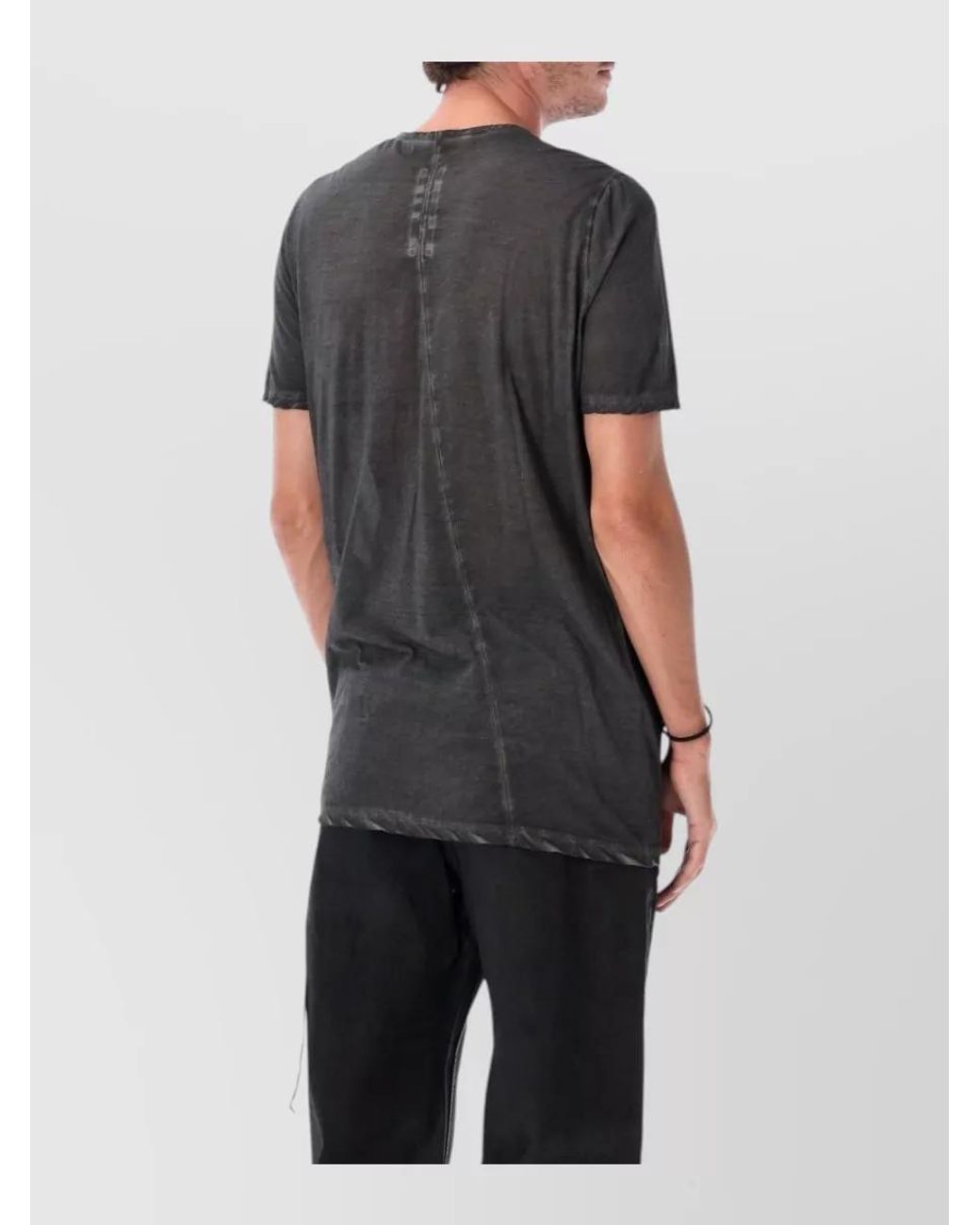 Rick Owens Black Cotton Semi-Sheer Short-Sleeve T-Shirt for men