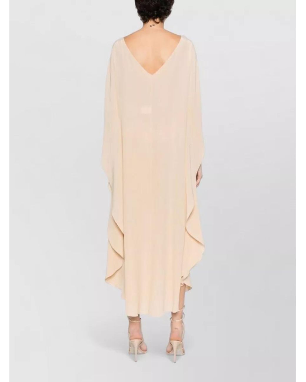 Gianluca Capannolo Natural Silk Short-Sleeve Shirt Midi Dress