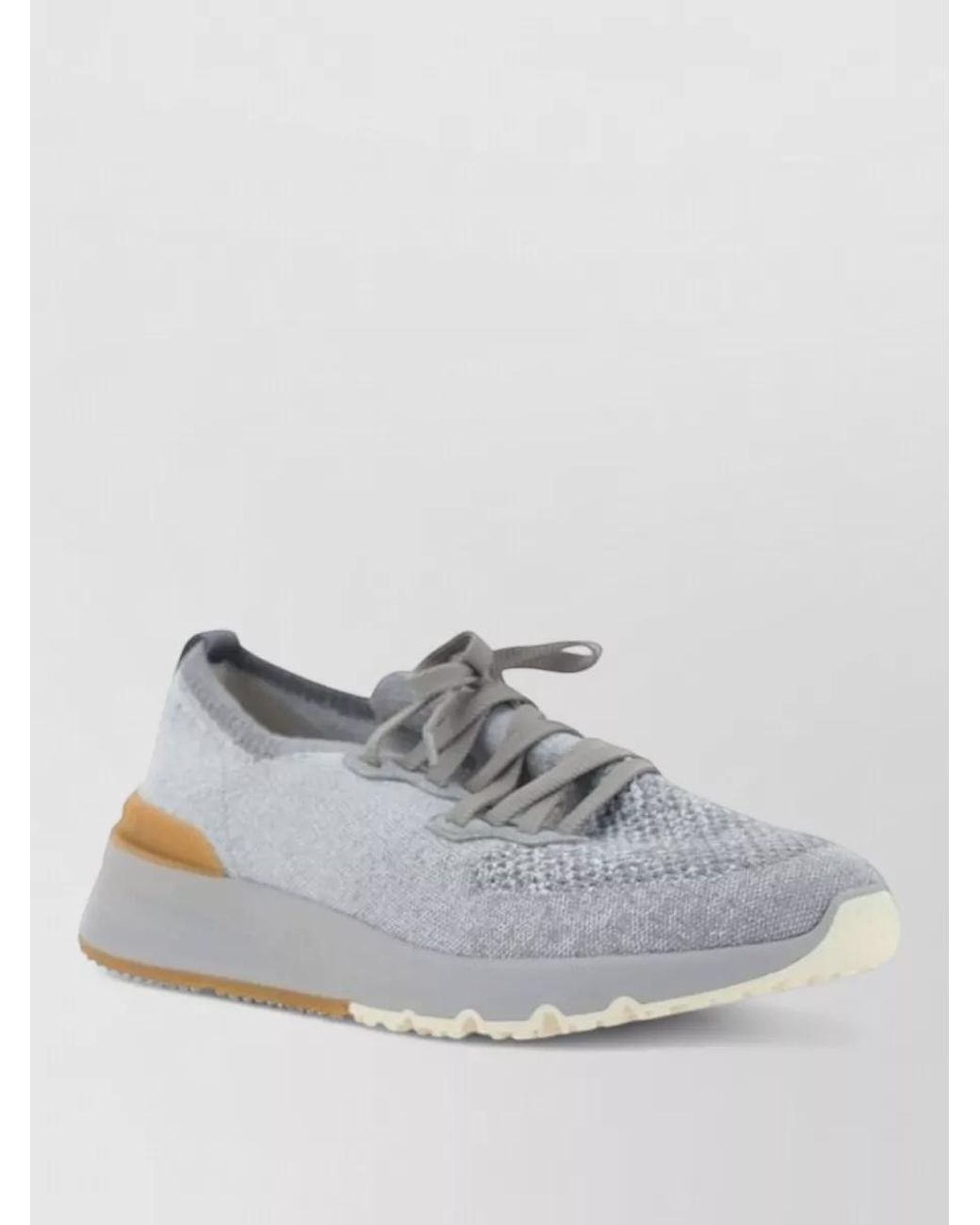 Brunello Cucinelli Gray Cotton Low-Top Sneakers for men