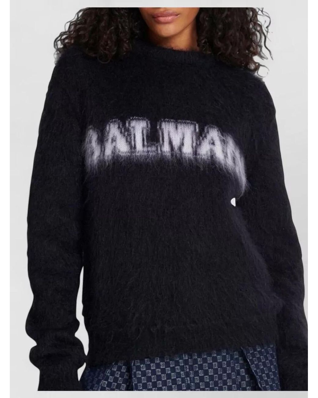 Balmain Black Mohair Jumper