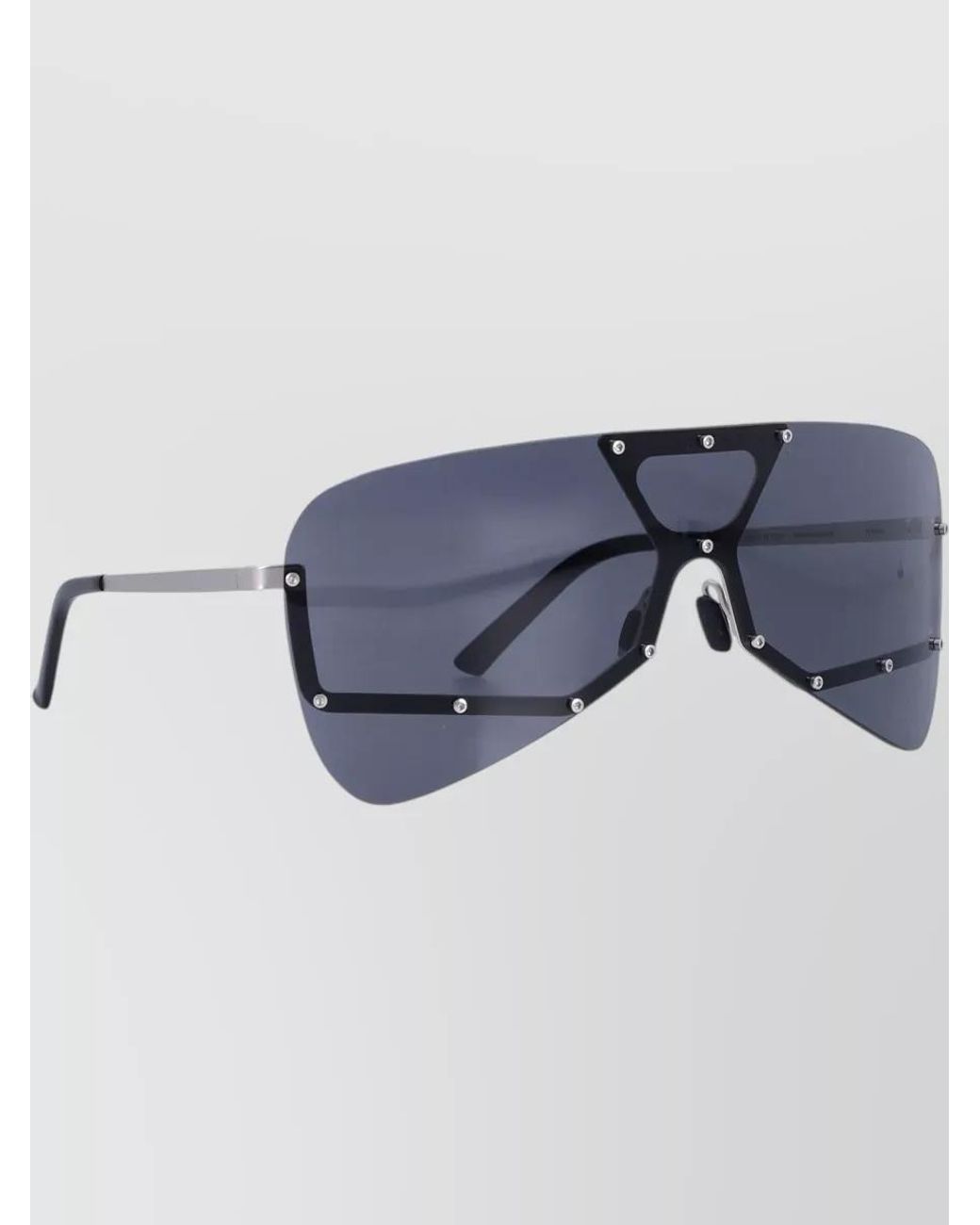 Rick Owens Blue Stainless Steel Shield Sunglasses for men
