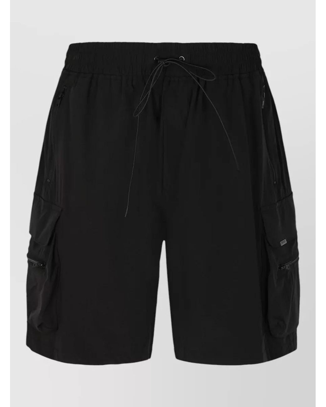 Represent Black Nylon Cargo Shorts for men