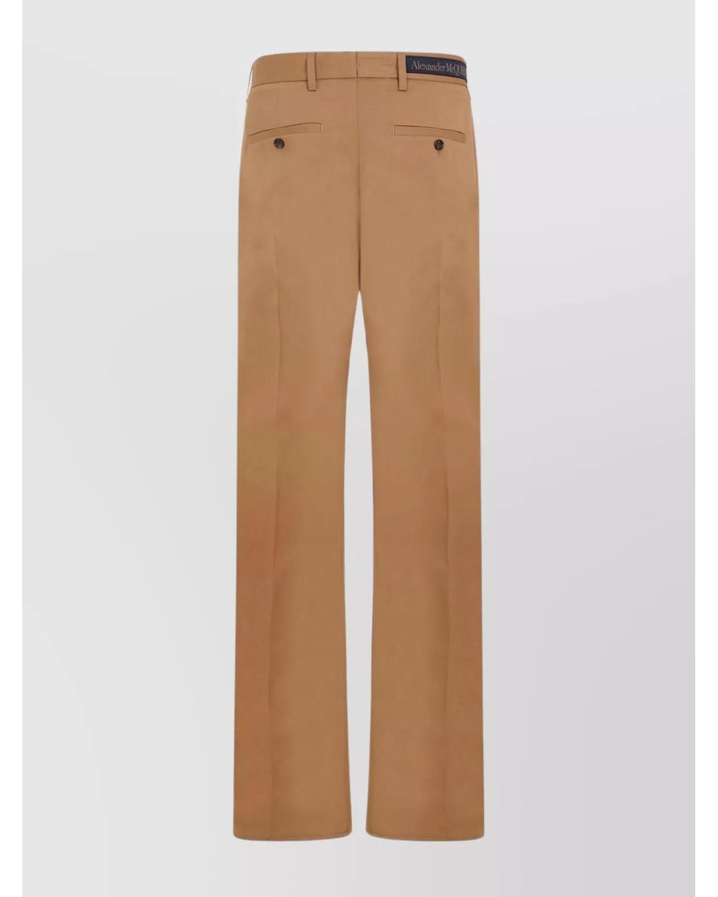 McQueen Natural Cotton Straight-Leg Trousers for men