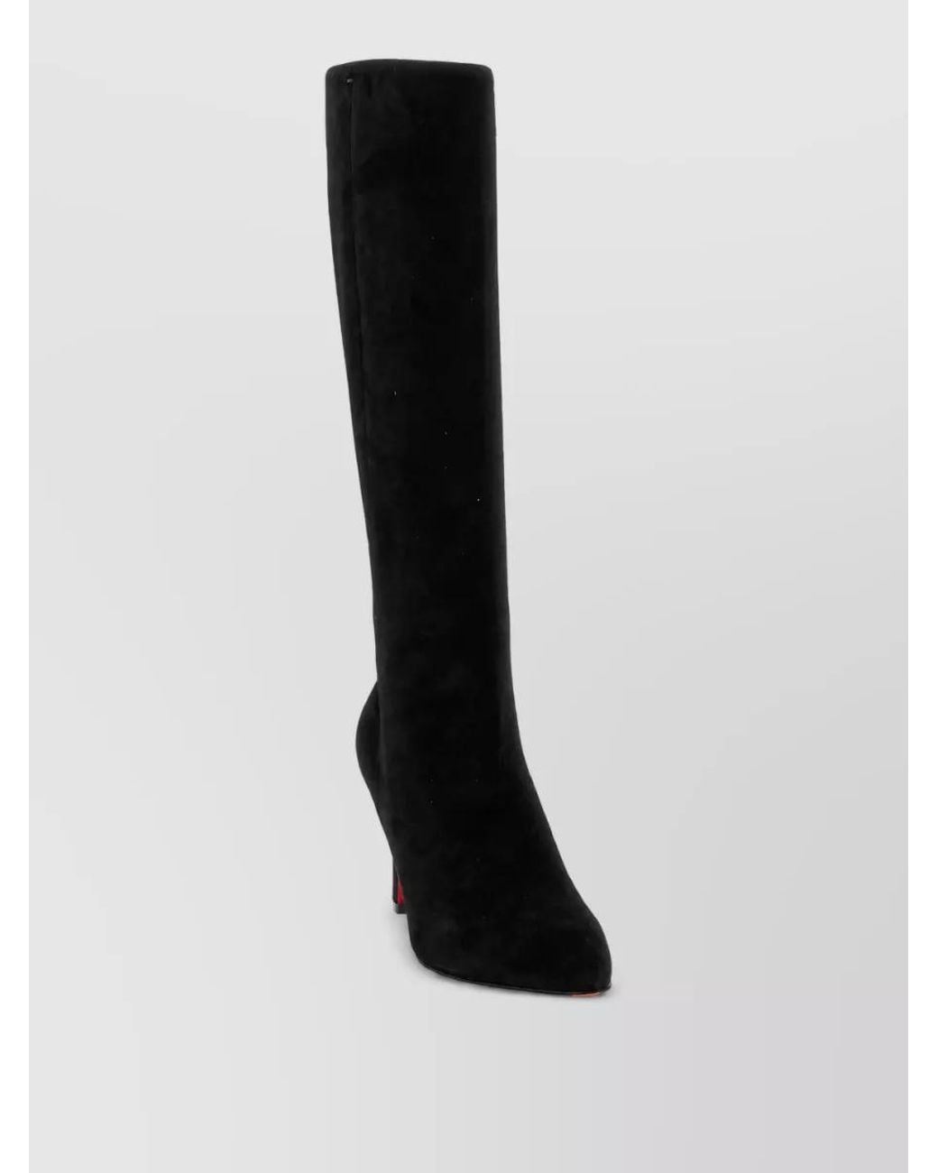 Christian Louboutin Black Suede Leather Knee-High Boots