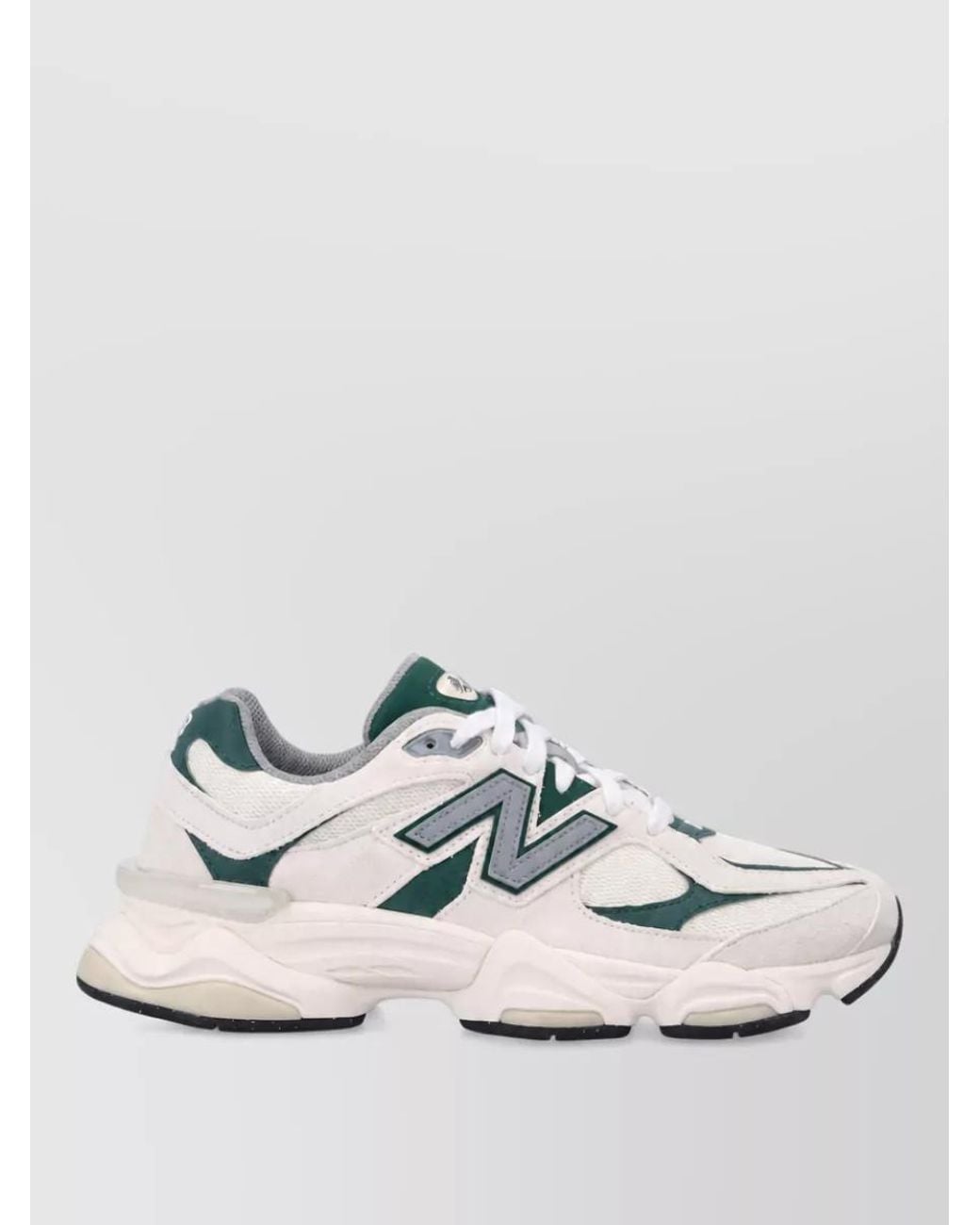 New Balance White Suede Mesh Lace-Up Sneakers